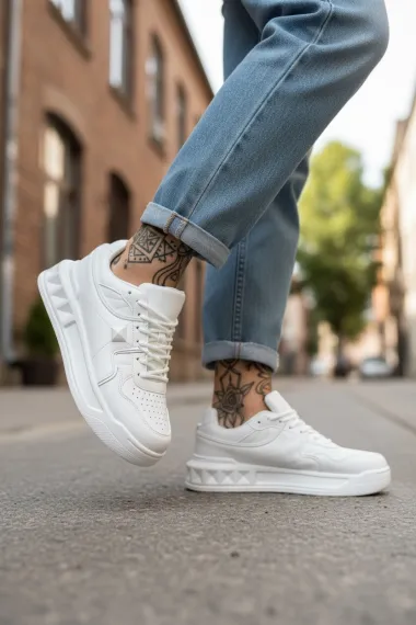 Adidasi dama casual, albi, VLT L77