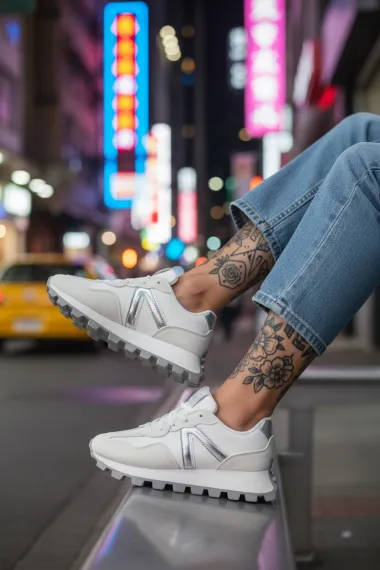 Adidasi dama casual, albi , LA252