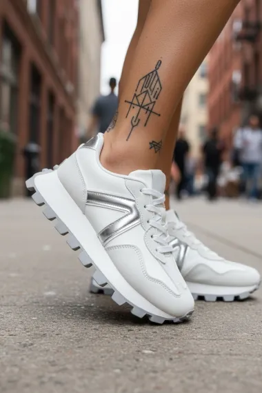 Adidasi dama casual, albi , LA252