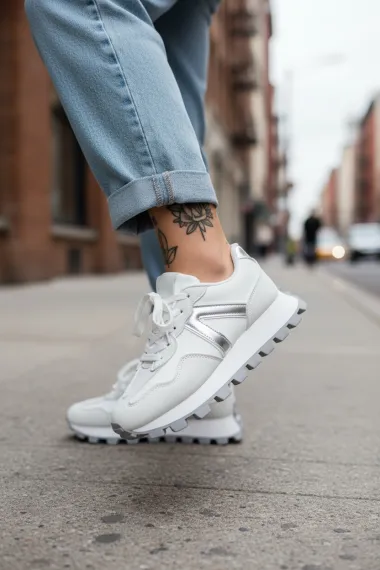 Adidasi dama casual, albi , LA252