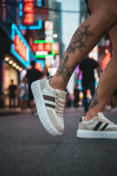 Adidasi dama casual, bej, LA351 N7-2