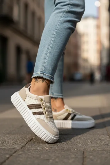 Adidasi dama casual, bej, LA351 N7-2