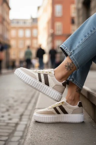 Adidasi dama casual, bej, LA351 N7-2