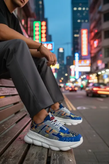 Adidasi barbati casual, albastri L21