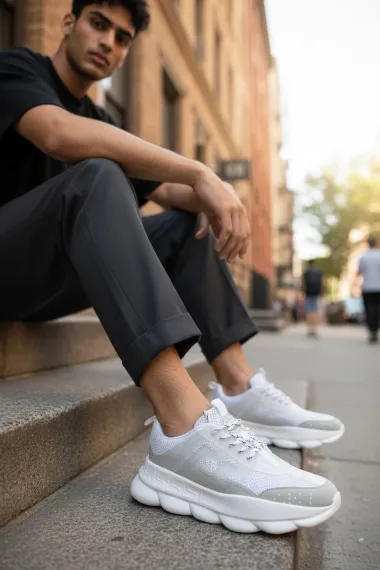 Adidasi barbati casual, albi L21 N4-4