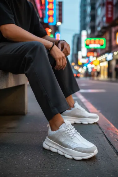 Adidasi barbati casual, albi L21 N4-4