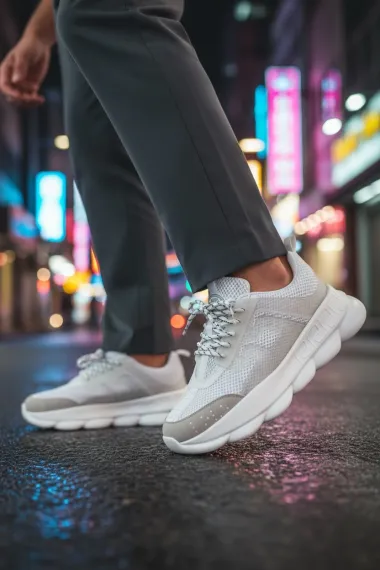 Adidasi barbati casual, albi L21 N4-4