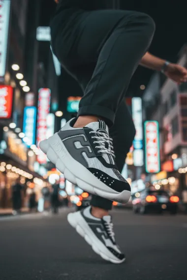 Adidasi barbati casual, albi cu negru L21