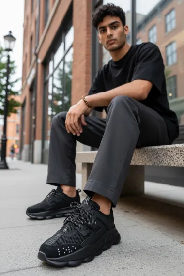 Adidasi barbati casual, negri L21