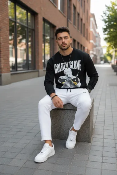 Bluza barbati neagra slim fit K409 17 - X2-5