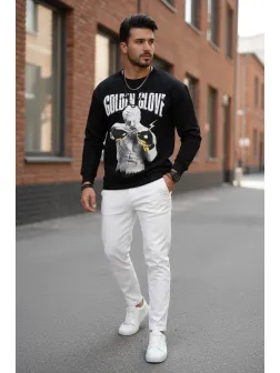 Bluza barbati neagra slim fit K409 17 - X2-5