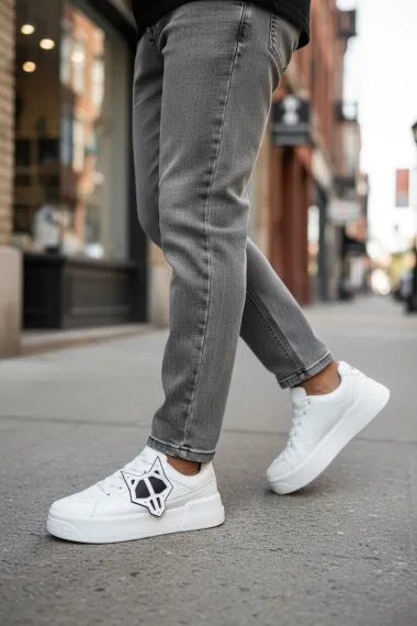 Adidasi barbati casual WOLF, albi 080 N13