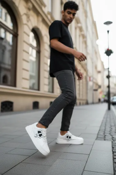 Adidasi barbati casual WOLF, albi 080 N13