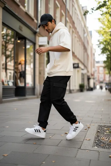 Adidasi barbati albi premium M288 N9-2