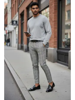 Pantaloni barbati eleganti regular fit carouri 2019 28-2.3 Pantaloni barbati eleganti regular fit carouri 2019 28-2.3