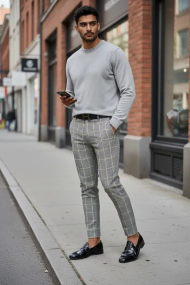 Pantaloni barbati eleganti regular fit carouri 2019 28-2.3