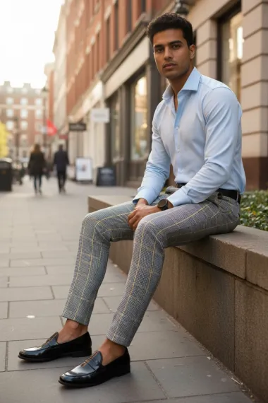 Pantaloni barbati eleganti regular fit carouri 2019 28-2.3