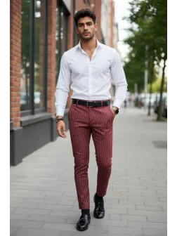 Pantaloni barbati eleganti in dungi B1758 O1-5.3 Pantaloni barbati eleganti in dungi B1758 O1-5.3