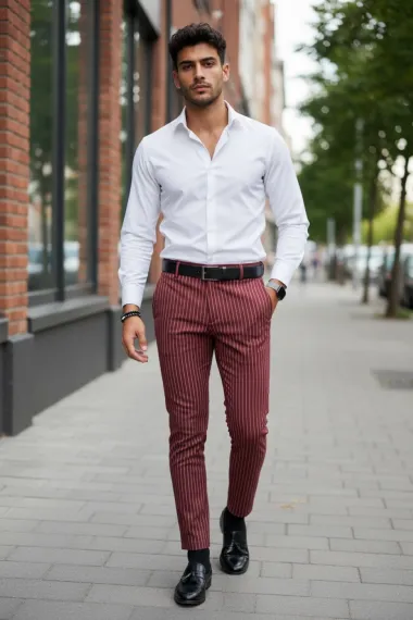 Pantaloni barbati eleganti in dungi B1758 O1-5.3