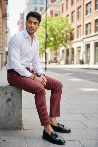 Pantaloni barbati eleganti in dungi B1758 O1-5.3