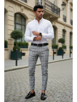 Pantaloni barbati eleganti in carouri B1787 F2-2.2 Pantaloni barbati eleganti in carouri B1787 F2-2.2