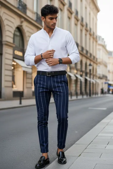 Pantaloni barbati eleganti in dungi B1901 I14-1.2