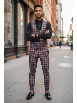 Compleu barbati Vesta + Pantaloni Lant si cravata cadou B4008 Z6-2 Compleu barbati Vesta + Pantaloni Lant si cravata cadou B4008 Z6-2