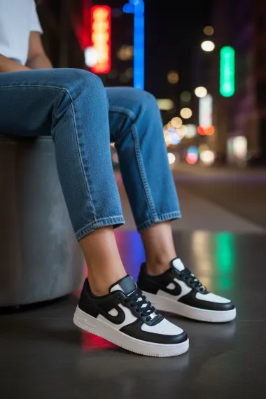 Adidasi dama albi cu negru , B99