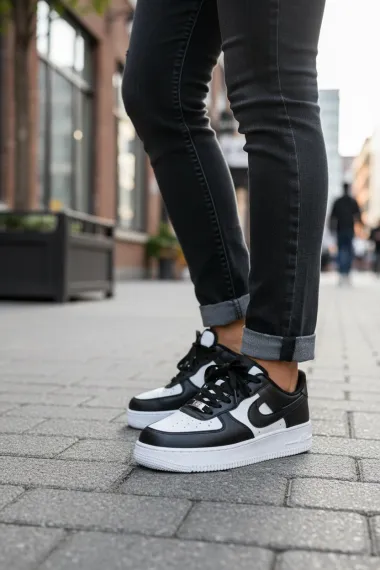 Adidasi dama albi cu negru , B99