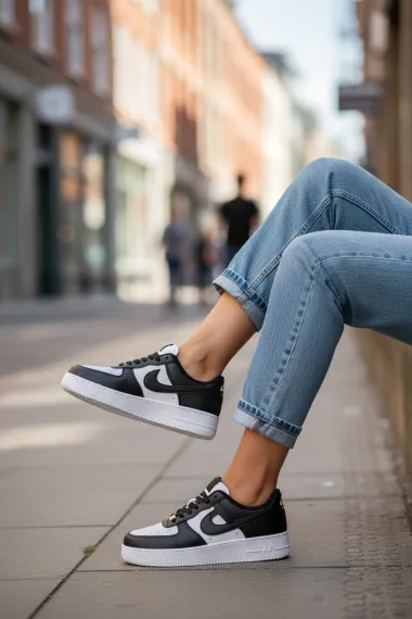 Adidasi dama albi cu negru , B99