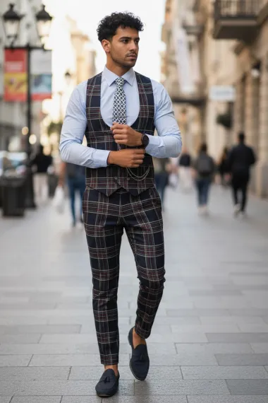 Compleu barbati Vesta + Pantaloni 12814 36-2 U4-1