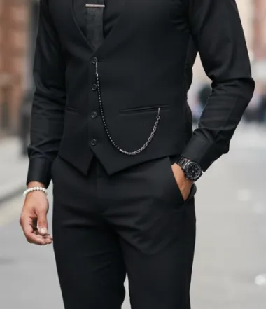 Compleu barbati negru Vesta + Pantaloni 13190