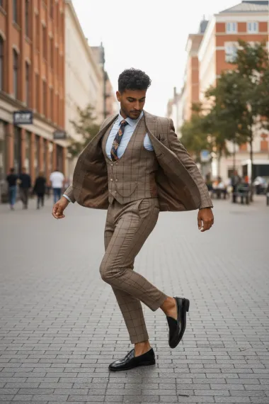 Compleu barbati maro Vesta + Pantaloni B1452 29-1