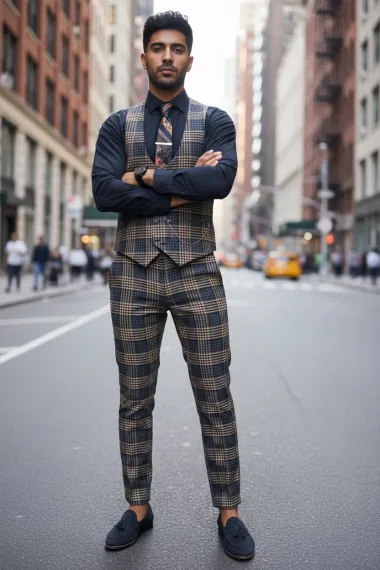 Pantaloni barbati in carouri B1456 O2-3.1