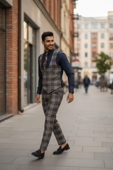 Pantaloni barbati in carouri B1456 O2-3.1