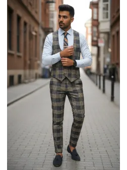 Pantaloni barbati in carouri B1456 O2-3.1 Pantaloni barbati in carouri B1456 O2-3.1