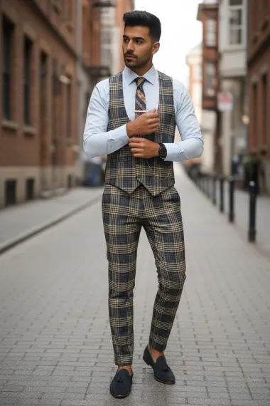 Pantaloni barbati in carouri B1456 O2-3.1