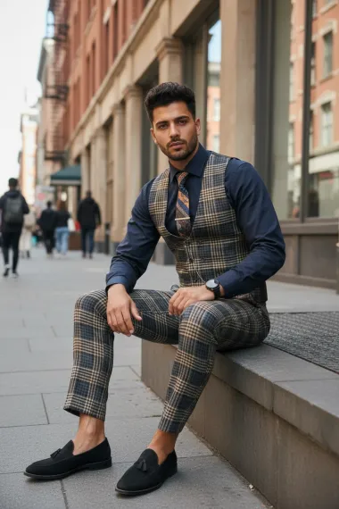 Pantaloni barbati in carouri B1456 O2-3.1