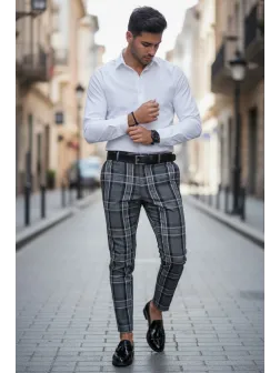 Pantaloni barbati eleganti in carouri B1877 I11-4.3