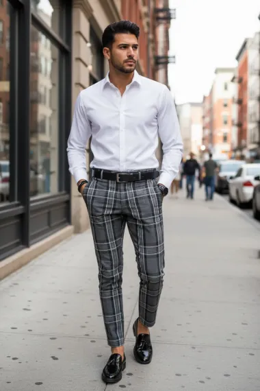 Pantaloni barbati eleganti in carouri B1877 I11-4.3