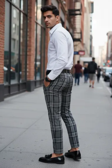 Pantaloni barbati eleganti in carouri B1877 I11-4.3