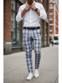 Pantaloni barbati eleganti in carouri B1937 6-4