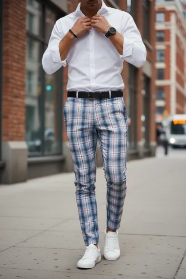 Pantaloni barbati eleganti in carouri B1937 6-4