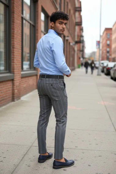 Pantaloni barbati casual regular fit gri B1551 I19