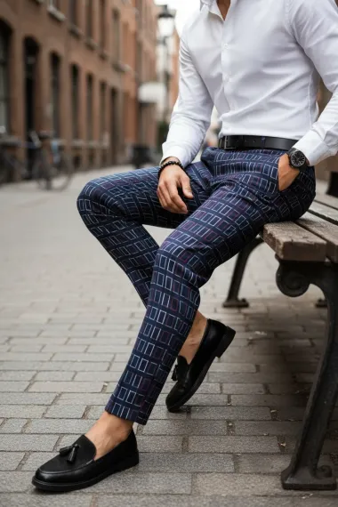 Pantaloni barbati eleganti in carouri B1562 B6-3.2.3