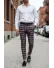 Pantaloni barbati eleganti grena in carouri B1626 F7-5 