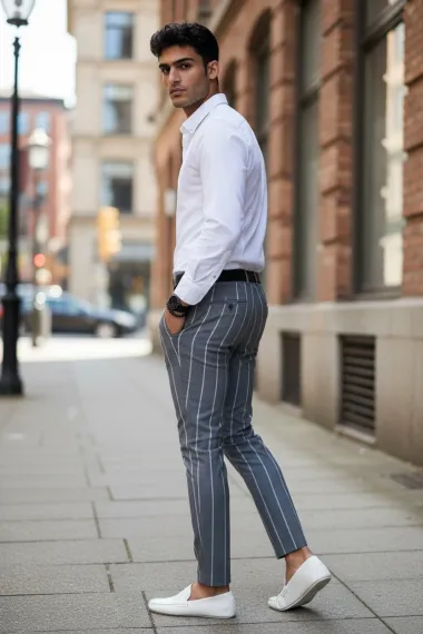 Pantaloni barbati casual regular fit gri B1644 U2