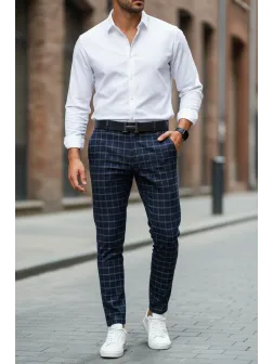 Pantaloni barbati casual regular fit in carouri B1732 119-1