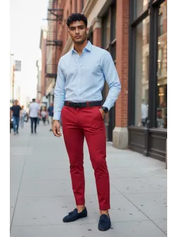 Pantaloni barbati eleganti grena B1734 E 8-5 ~A3-3