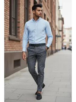 Pantaloni barbati casual regular fit in carouri B1739 D11-6